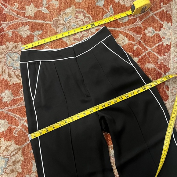 Veronica Beard Edia Black satin wide leg sz 6 tuxedo pants - Picture 11 of 16